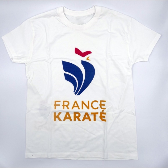 T-shirt "France Karaté" blanc/or Enfant