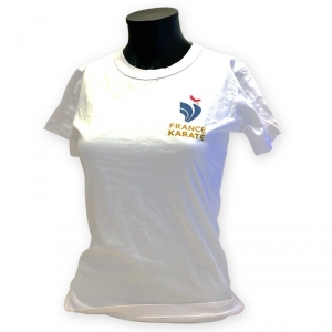 T-shirt "France Karaté" blanc/or Femme